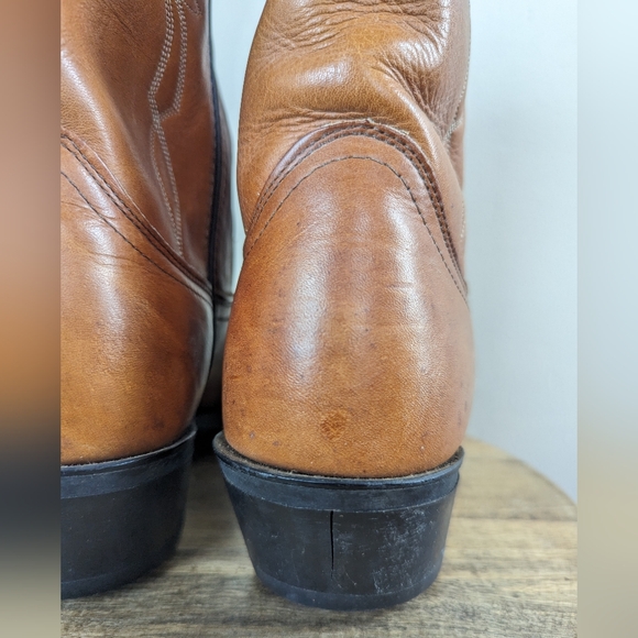 VINTAGE Avonite Hypalon Cowboy Boots, Honey/Cognac Brown (SIZE 9 EE/Extra Wide) - Picture 13 of 13